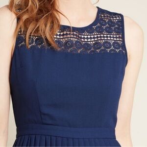 ModCloth Small Navy Midi Lace Dress